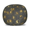 thumbnail image 1 of Moon Rays Storage Toy Bag Chair, Humanized Illustrations of Sun and Crescent Starry Sky, Stuffed Animal Organizer Washable Bag, Large Size, Coffee Taupe Grey, by Ambesonne, 1 of 3
