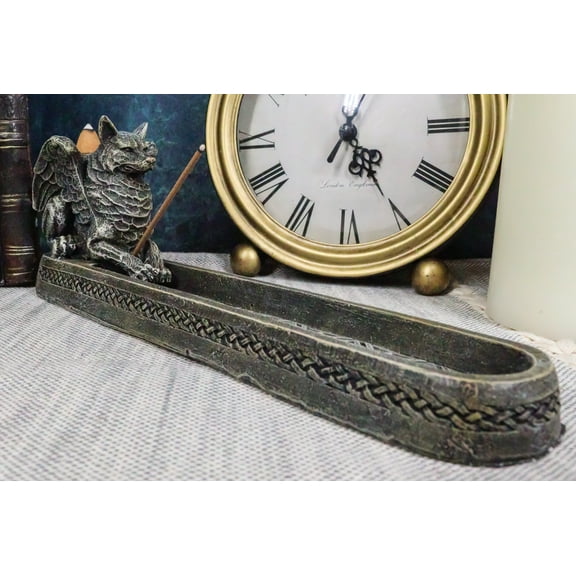 Moon Remus Stoic Sitting Angel Winged Wolf Incense And Candle Burner Figurine