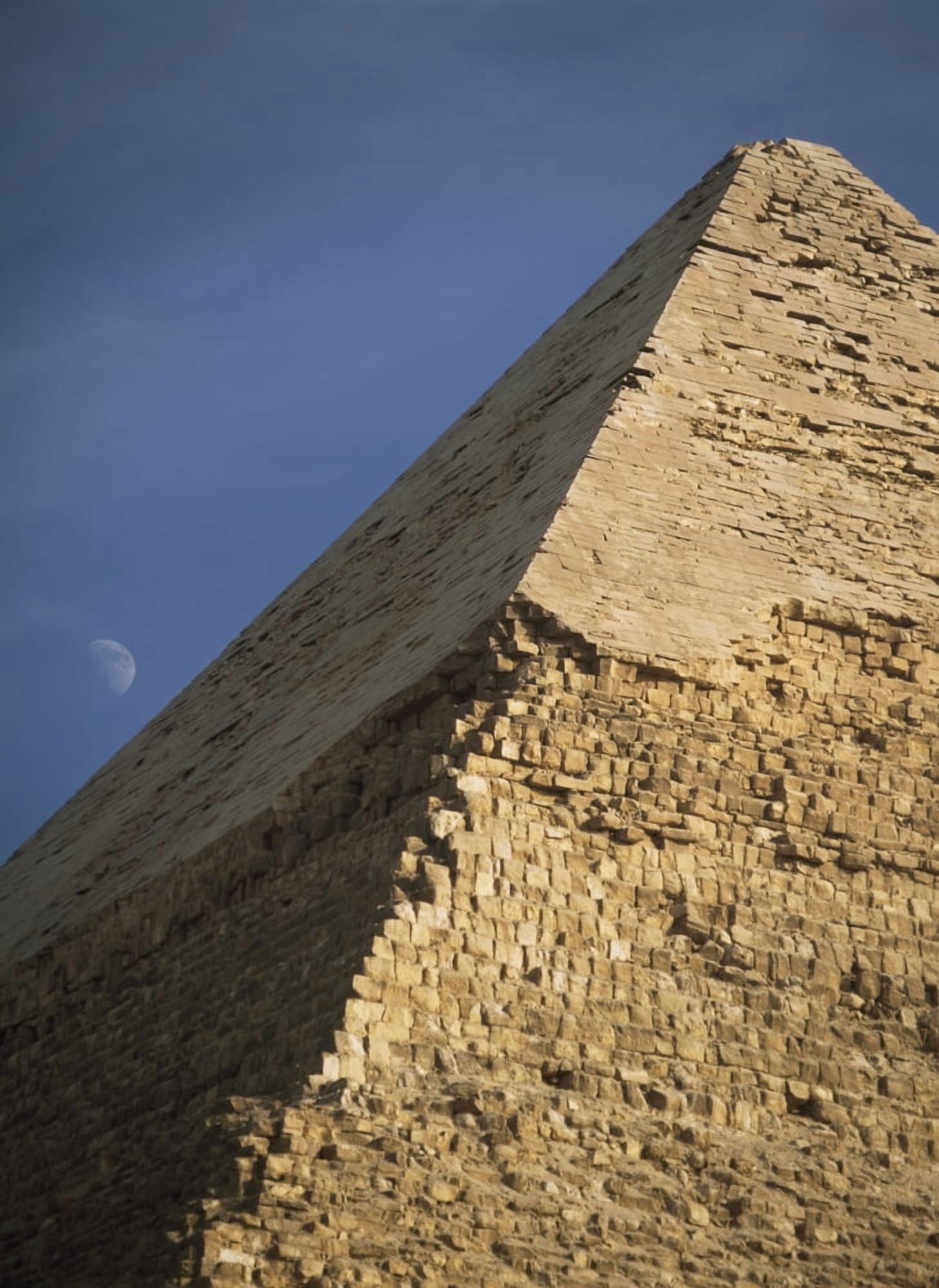 Moon Rising Behind Pyramid Of Chephren Canvas Art - Ian Cumming Design Pics (26 x 36)