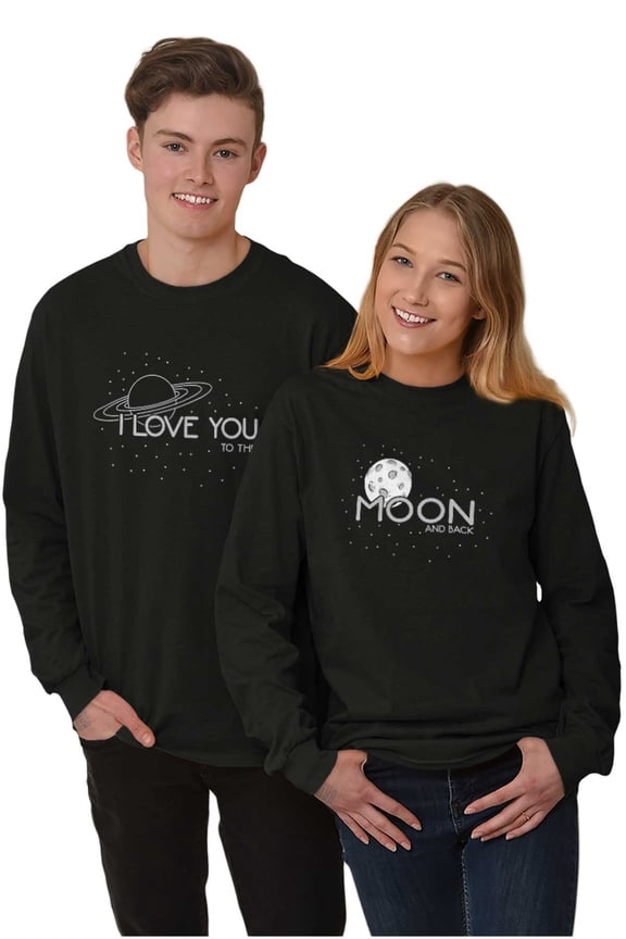 Moon Saturn Matching Set Couples Long Sleeve TShirt Men Women Brisco Brands M