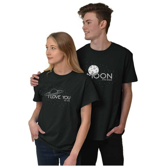 Moon Saturn Matching Set Couples Men's Graphic T Shirt Tees Brisco Brands L