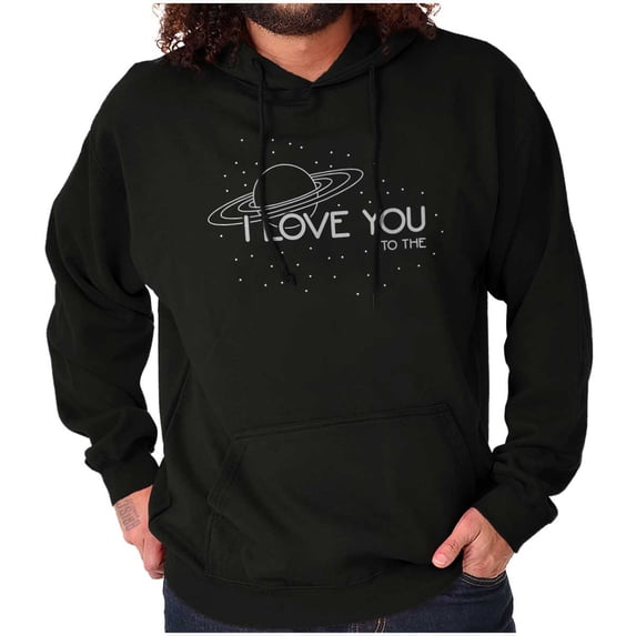 Moon Saturn Matching Set Couples Unisex Plus Fleece Graphic Hoodie Brisco Brands 2X
