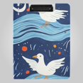 thumbnail image 1 of Moon Seagulls on Wave Foldable Binder Folder Clipboard with Pen Slot Double Clips A4 Size File Storage, 1 of 8