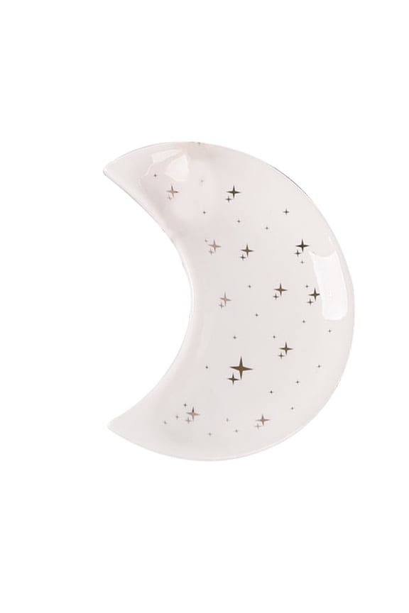 Moon Shape Decorative Jewelry Dish Ceramic Engagement Rings Trinket Dish Wedding Decor