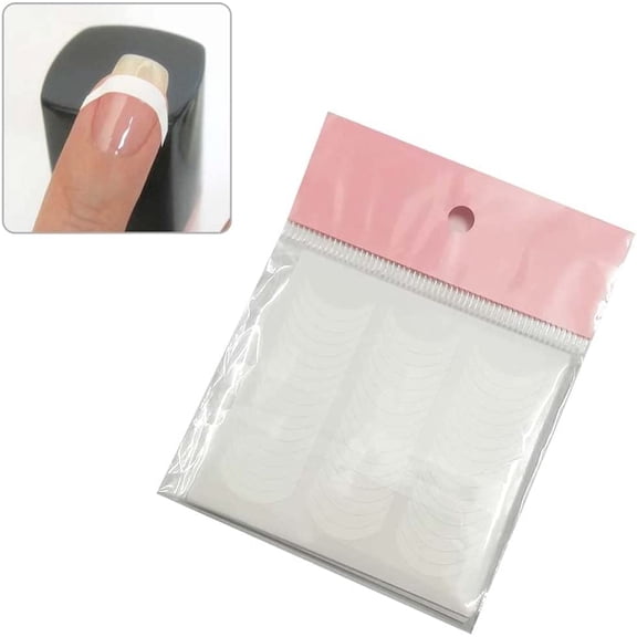 Moon Shape French Manicure Stickers 576PCS, Self-Adhesive Nail Smile Line Stencils, 12 Sheets French Nail Tips Guide for Women Girls Nail Art