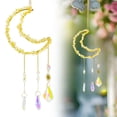 thumbnail image 1 of Moon Shape Hanging Wind Chimes, Crystal-Decorated Hanging Ornaments, Room Wall Decor, Crystal Dream Catcher Pendant for Windows, Gardens, Home Decoration, 1 of 5