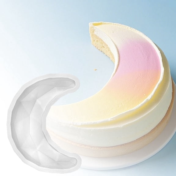 Moon Shape Silicone Baking Mold Non Stick Flexible Cake Pan Heat Resistant for Desserts Chocolate and Jelly Making