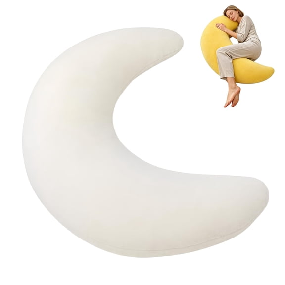 Moon Shaped Body Pillow,Oversized C Shaped Body Pillow for Side Sleepers, Soft Full Body Cuddle Hugging Pillow with Washable Cover for Sleeping Reading Lounging