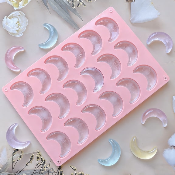 Moon Shaped Silicone Ice Cube Tray 18 Cavity for Chocolate, Candy, Resin Crafts and DIY Party Decorations