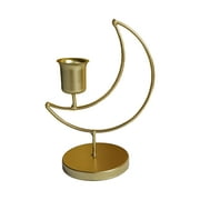 Moon Shaped Taper Candle Holder Decorative Stand Candlestick Candelabra for dinner Adornment - Gold