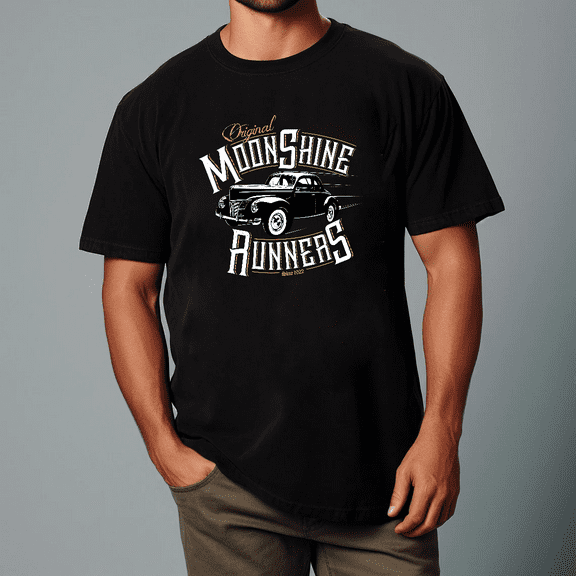 Moon Shine Runners Funny Moonshiner Life Fan Graphic Tee Unisex T-shirt, for men & women, up to size 5XL