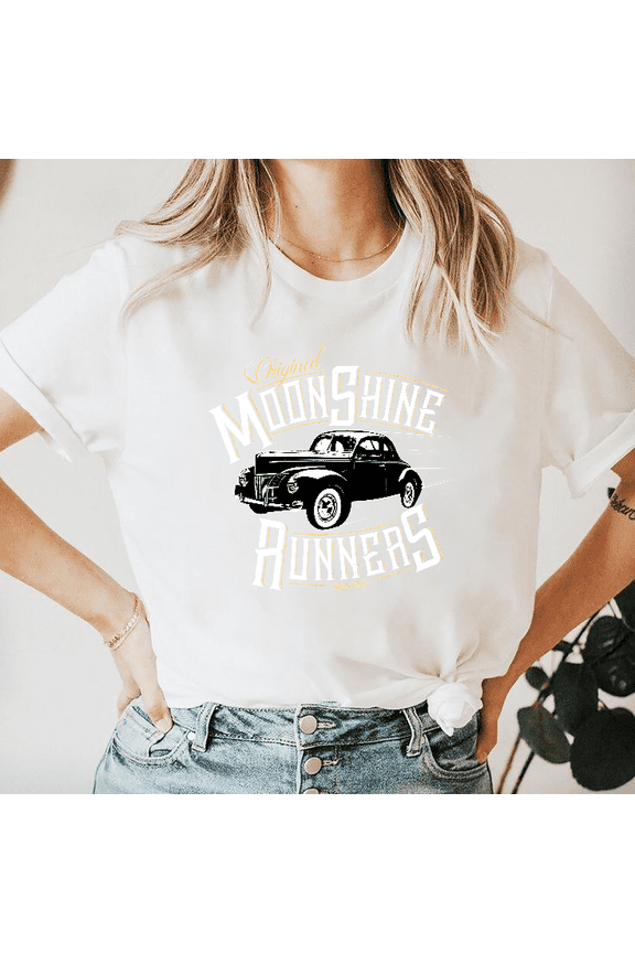Moon Shine Runners Funny Moonshiner Life Fan Graphic Tee Unisex T-shirt, for men & women, up to size 5XL