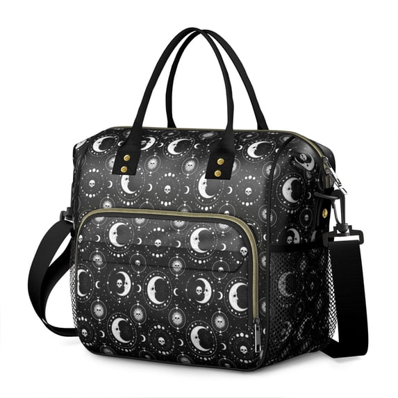 Moon and Skull Gothic Pattern Insulated Leakproof Lunch Box for Women, Large Lunch Bag for Tween Teen Adult, Loncheras Para Mujer for Work Beach Travel Picnic Camping