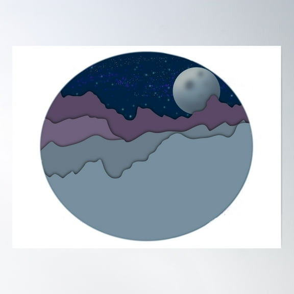 Moon Sky Poster Wall Art, Modern Wall Decor, 8x12 UNFRAMED
