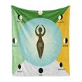 thumbnail image 1 of Moon Soft Flannel Fleece Throw Blanket, Style Hands up in Center of Lunar Phasess Wheel Colorful Design, Cozy Plush for Indoor and Outdoor Use, 60" x 80", Multicolor, by Ambesonne, 1 of 5