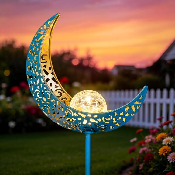 Moon Solar Lights Outdoor Garden Decor Gifts for Mom Women,Waterproof Stakes Yard Decorations for Lawn, Patio Accessories, Backyard Ornaments Birthday Gifts Mother Grandma