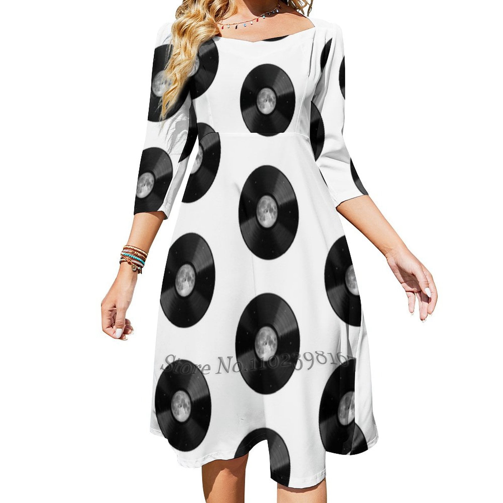 Dancing Moon Sweetheart Slit Dress Moonlight Floral