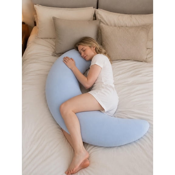 Moon Spoon Body Pillow, Crescent Moon Body Pillow, Oversized Supportive Moon Shaped Pillow
