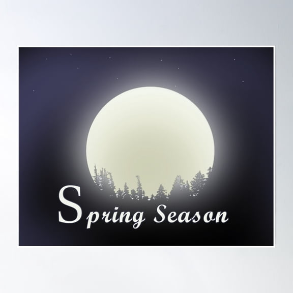 Moon Spring Time Poster Wall Art Modern Wall Decor Art Home Decor Vintage Gift Living Room Dercor Wall Art Birthday Gift