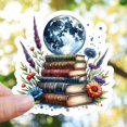 thumbnail image 1 of Moon Stack Books Library Reader Bookish Book Stack Sticker, 1 of 4
