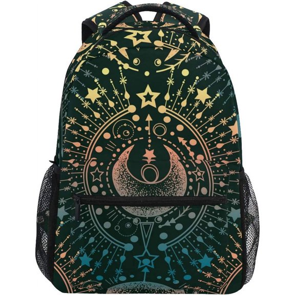 Moon & Star Alchemy Magical Large Backpack Personalized Laptop iPad Tablet Travel School Bag with Multiple Pockets