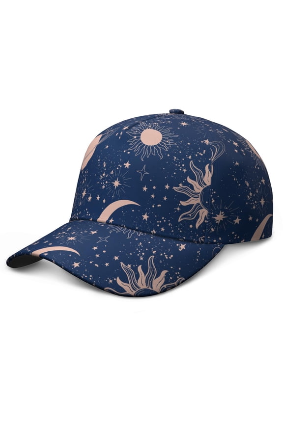 Moon Star Baseball Cap – Gothic Celestial Style Adjustable Hat for Women Men, Unstructured Snapback, Great for Daily Wear & Valentine’s Day Gifts