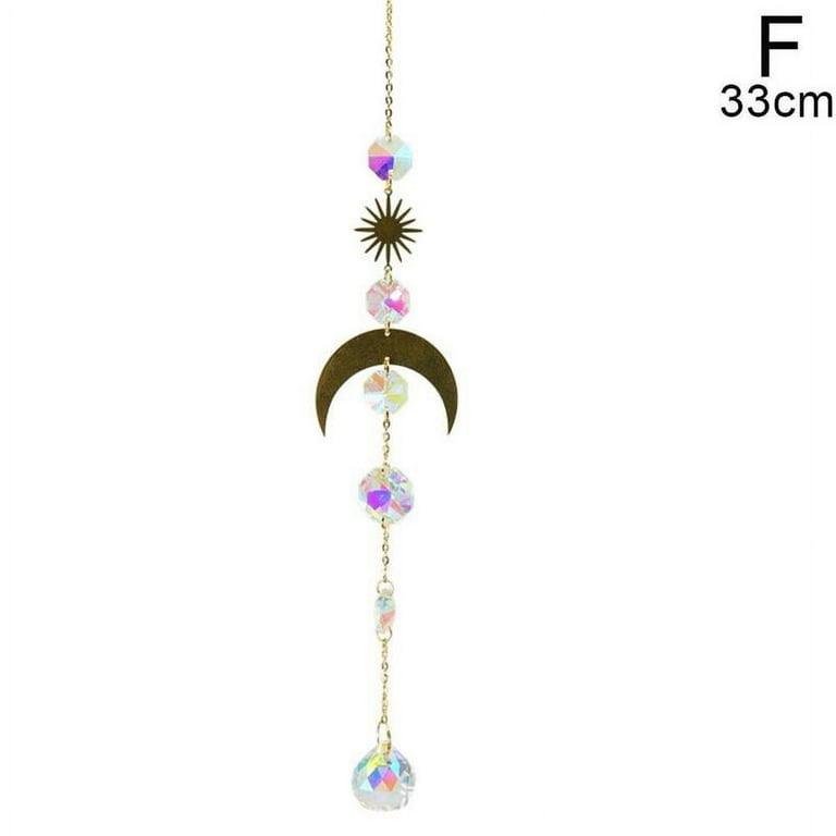 Moon Star Crystal Wind Chime Prism Sun Handmade Jewelry Garden