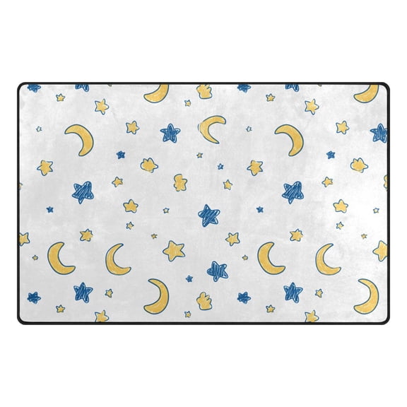 Moon Star Design Memory Foam Area Rug 31"x20" Non Slip, Absorbent, Fade Proof for Living Room, Bedroom, Office