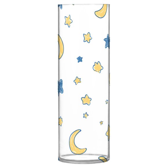 Moon Star Design Vase Flower Vase Clear Unbreakable Plastic Tall Decorative 11.8in