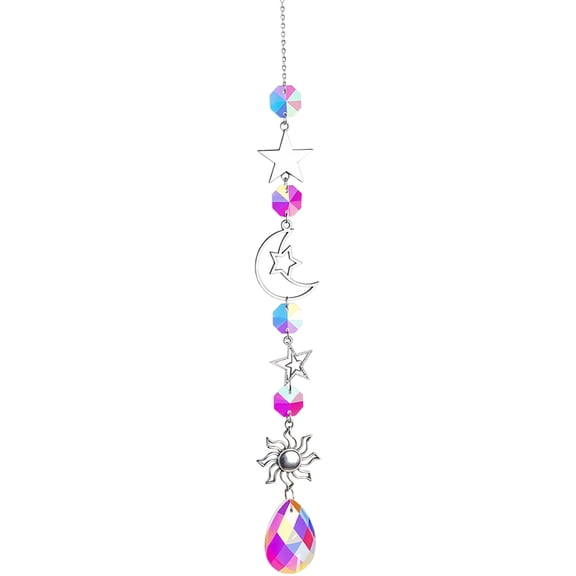 Moon Star Hanging Sun Catcher Car Pendant Planet Charm Sun Catcher Pendant Rear View Mirror Hanging Ornaments Accessories