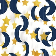 Moon Star Party Decorations Garland - 52Ft Little Star Hanging Decoration Streamers Banner, Eid Ramadan Mubarak Decoration Birthday Wedding Baby Shower Party Decor
