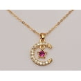 thumbnail image 1 of Moon Star Pendant Necklace - Trendy Moon necklace Gold tone, 1 of 6