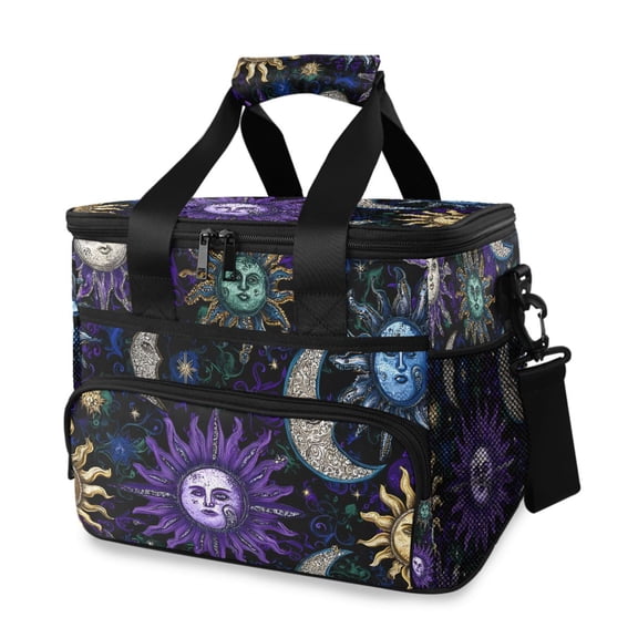 Moon Star Sun with Faces Portable Cooler Lunch Box Reusable Insulated Lunch Bag Leakproof 15L
