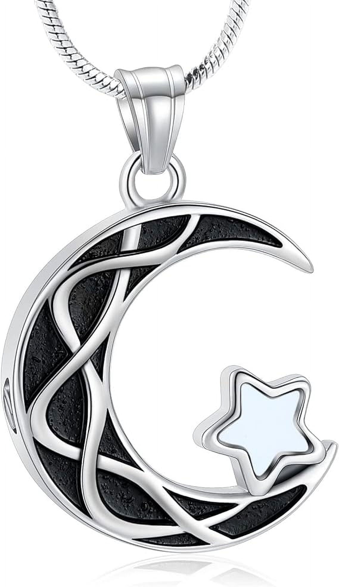Moon & Star Urn Necklace Celtic Crescent Moon Goddess Pendant Irish ...