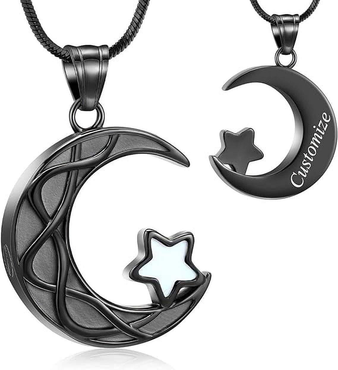 Moon & Star Urn Necklace Celtic Crescent Moon Goddess Pendant Irish ...