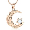 thumbnail image 1 of Moon & Star Urn Necklace Celtic Crescent Moon Goddess Pendant Irish Good Luck Necklace Celtic Moon Jewelry Memorial Lockets Keepsakes Jewelry for Ashes, 1 of 7