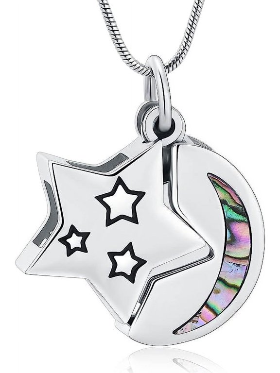 Moon & Star Urn Necklaces For Ashes Celtic Knot Cremation Jewelry For Ashes Memory Jewelry For Women Men
