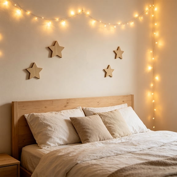 Moon Star Wall Decal, Room Bedroom Sticker for Nursery Decor