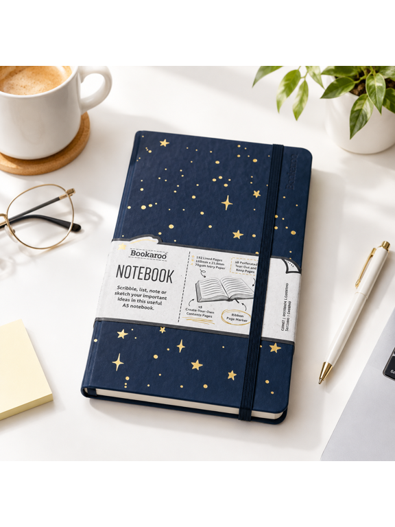 Moon & Stars - Bookaroo Notebook (a5) Journal