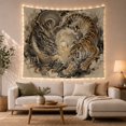 thumbnail image 1 of Moon Stars Dynamic with Mythical Creatures Facing Each, Mystical Fantasy for Space Lovers, Galaxy Room Decor, Housewarming Gift, Tapestry Wall Hanging for Bedroom and Dorm, 1 of 7