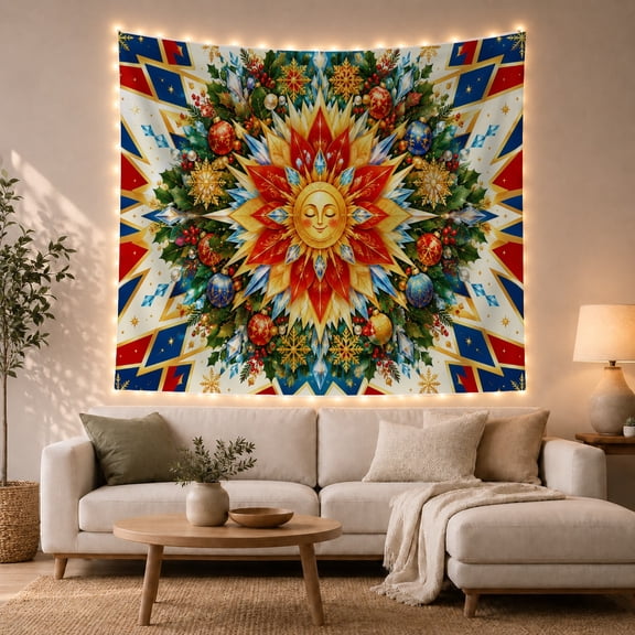 Moon Stars Face with Closed Eyes Soft Smile, Mystical Fantasy for Space Lovers, Galaxy Room Decor Room Accent, Christmas Gift, Tapestry Wall Hanging for Bedroom and Dorm