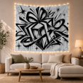 thumbnail image 1 of Moon Stars Graffiti with Topped Entire Textured Mimics, Mystical Fantasy for Space Lovers, Galaxy Room Decor, Housewarming Gift, Tapestry Wall Hanging for Bedroom and Dorm, 1 of 7