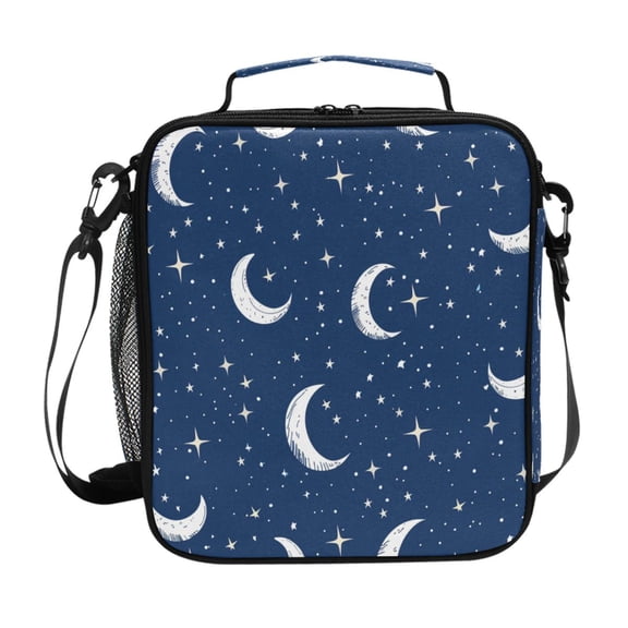 Moon Stars Insulated Lunch Bag Reusable Lunch Box Lunch Container with Straps