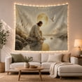thumbnail image 1 of Moon Stars Long with Hair Beard Dressed Flowing, Mystical Fantasy for Space Lovers, Galaxy Room Decor, Housewarming Gift, Tapestry Wall Hanging for Bedroom and Dorm, 1 of 7