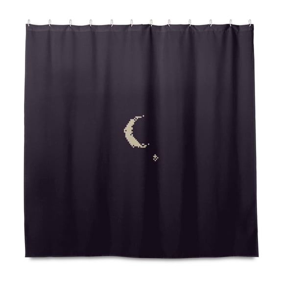 Moon Stars Night 72x72 Waterproof Shower Curtain Liners Durable Metal C-Hooks Fade-Proof Thermal Print Anti-Splash