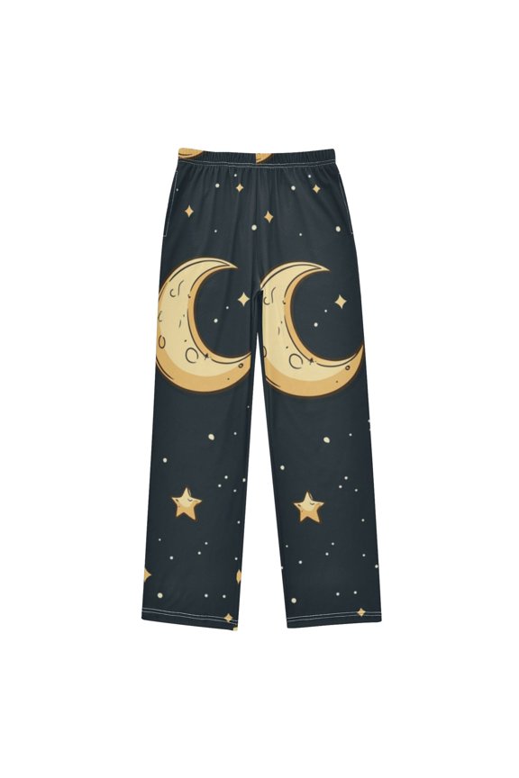 Moon Stars Pattern Pajama Pants Soft Lightweight Lounge Pants Bottoms Sleep Pants Warm Comfy