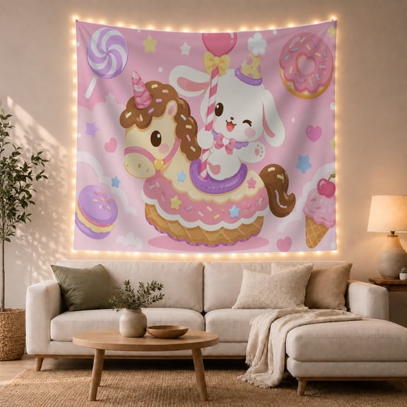 Moon Stars Soft with Decorated Swirls Fluffy Clouds, Mystical Fantasy for Space Lovers, Galaxy Room Decor, Valentine'S Day Gift, Tapestry Wall Hanging for Bedroom and Dorm