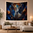 thumbnail image 1 of Moon Stars Stag with Depicted Chest Detailed Fine, Mystical Fantasy for Space Lovers, Galaxy Room Decor, Graduation Gift, Tapestry Wall Hanging for Bedroom and Dorm, 1 of 7