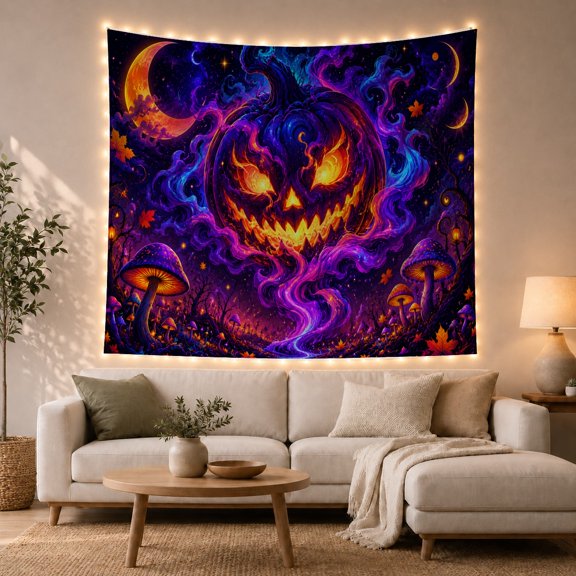 Moon Stars Vertically with Oriented Fantastical Dominated Massive, Spooky Gothic for Gothic Decor Fans, Dark Art Decor, Halloween Gift, Tapestry Wall Hanging for Bedroom and Dorm