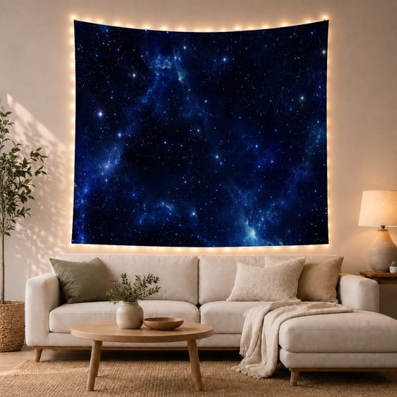 Moon Stars Vivid with Depiction Space Profound Serving, Mystical Fantasy for Space Lovers, Galaxy Room Decor, Graduation Gift, Tapestry Wall Hanging for Bedroom and Dorm